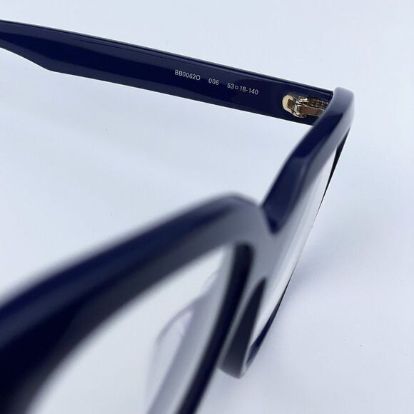 NEW Balenciaga BB0062O 006 Dark Blue Logo Square Women Eyeglasses - Picture 7 of 11